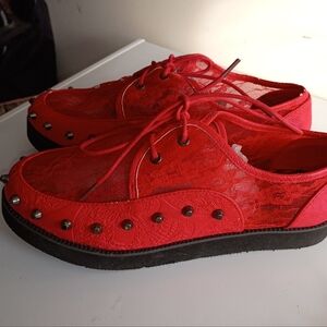 Iron Fist Retro Sheer Lace Shoes Sneakers Lace Up 8 38 Spike